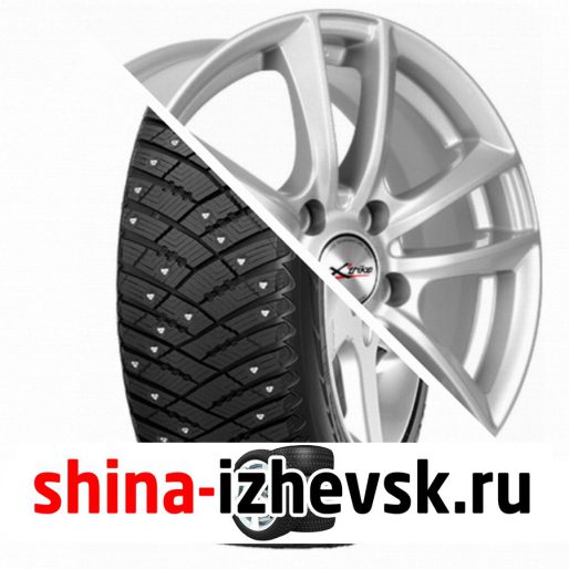 Колесо в сборе Goodyear Ultra Grip Ice Arctic 215/60 R16 T 99 + X-trike X116 6.5xR16 5×112 ET45 DIA57.1 Серебристый в Ижевске